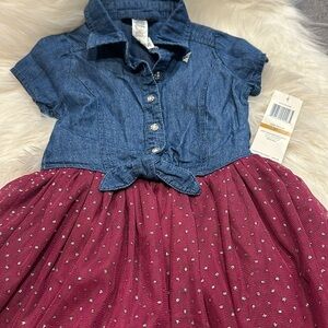 Guess Denim And Sparkle Ballet Skirt Cowgirl Dress Size 3T NWT